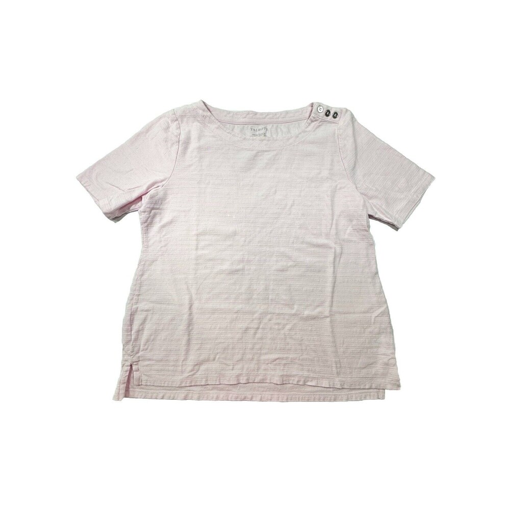 Talbots Blush pink Crew Neck Cotton Pullover Short Sleeve Grandmacore Preppy L